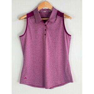 Adidas Sleeveless Golf Polo Shirt Heathered Mauve Women’s Large